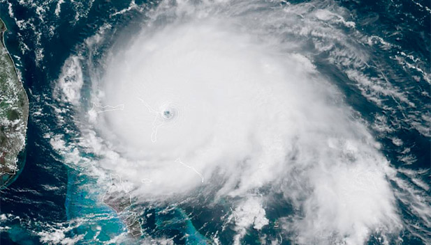 Satellite image of Hurricane Dorian